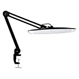 Neatfi XL 2550 Lumens LED Task Lamp with Clamp, 24W Super Bright Desk Lamp, 117 Pcs SMD LED, 20 Inches Wide Lamp, 4 Level Brightness, Dimmable, Eye-Caring LED Lamp, Table Clamp LED Light (Black)