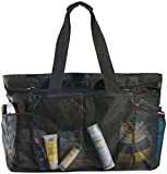 Bulex Large Mesh Beach Bag - Sandproof Swim Tote Bag Oversized for Family - Foldable, Lightweight Pool Boat Bag with Zipper and Extra Pockets