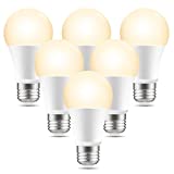 Smart Alexa Light Bulbs, LED Bulb Compatible with Alexa and Google Home, WiFi Dimmable 2700K Warm White 800 Lumens Light Bulbs, A19 E26 8W, 75W Equivalent, 2.4GHz WiFi Only, No Hub Required, 6 Pack