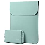 HYZUO 15-16 Inch Laptop Sleeve Case Compatible with New MacBook Pro 16 2019-2021/ Old MacBook Pro 15 2012-2019/ Surface Laptop 4 3 15 Inch/Dell XPS 15, with Small Bag, Faux Suede Leather, Mint Green