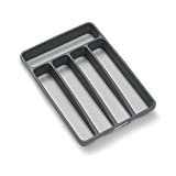 madesmart Classic Mini Silverware Tray - Granite | CLASSIC COLLECTION | 5-Compartments | Kitchen Organizer |Soft-grip Lining and Non-slip Rubber Feet | BPA-Free