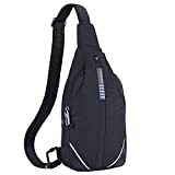 Waterfly Small Crossbody Sling Backpack Anti Theft Backpack for Traveling Chest Bags for Men&Women Multipurpose Casual Daypack Hiking Shoulder Bag (Black)