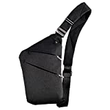 VADOO Sling Bag - Anti-theft Crossbody Shoulder Bag for Men and Women (Black)