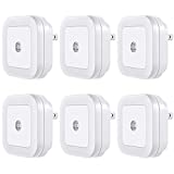 Vont 'Lyra' LED Night Light, Plug-in [6 Pack] Super Smart Dusk to Dawn Sensor, Night Lights Suitable for Bedroom, Bathroom, Toilet, Stairs, Kitchen, Hallway, Kids,Adults,Compact Nightlight, Cool White