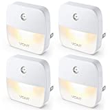 Vont 'Aura' LED Night Light (Plug-in) Super Smart Dusk to Dawn Sensor, Auto Night Lights Suitable for Bedroom, Bathroom, Toilet, Stairs, Kitchen, Hallway, Kids, Adults, Compact Nightlight (4 Pack)