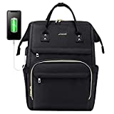 Laptop Backpack for Women Fashion Travel Bags Business Computer Purse Work Bag with USB Port, Black, 17-Inch