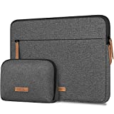Lacdo 360° Protective 13 Inch Laptop Sleeve Case for 13' New MacBook Air M1 A2337 A2179 A1932 2018-2021, 13' New MacBook Pro M1 A2338 A2289 A2251 2016-2021, 12.9' New iPad Pro with Accessory Bag, Gray