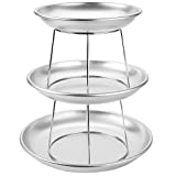 TableTop King 3-Tier Seafood Tower Set with Small Aluminum Trays and Stand