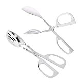 Salad Tongs, Kmeivol Serving Tongs, Heavy Duty Stainless Steel Polished Salad Servers 2 Pack, Buffet Party Catering Serving Tongs, Durable Salad Servers for Kitchen, Thickening Food Serving Tongs Set
