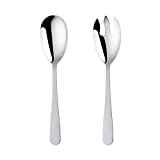 Mingcheng 12 Inches Stainless Steel Salad Server Sets with Salad Spoon and Fork, Cooking Utensils for Kitchen, Simple and Classic Dishwasher Safe(Silver)