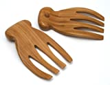 Lipper International Bamboo Wood Salad Hands With Knob Handles, 4' x 7.5' x 1.75', One Pair
