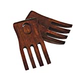 Lipper International Cherry Finished Salad Hands, 3.75' x 6.75' x 1.88', One Pair