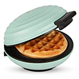 CROWNFUL Mini Waffle Maker Machine, 4 Inches Portable Small Compact Design, Easy to Clean, Non-Stick Surface, Recipe Guide Included, Perfect for Breakfast, Dessert, Sandwich, or Other Snacks. Green