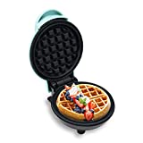 Sanalaiv Mini Waffle Maker, Small Waffle Maker, Nonstick Chaffle Maker for Hash Browns, Keto Chaffles Easy to Clean, PFOA Free, 4 Inches (Blue)