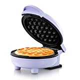 Holstein Housewares Personal/Mini Waffle Maker, Non-Stick Coating, Lavender - 4-inch Waffles in Minutes, Ideal for Breakfast, Brunch, Lunch or Snacks