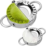 Stainless Steel Dumpling Ravioli Maker Press,AUAM 2 Pack Pierogi Mold - Wonton Mould, Easy-tool for Dumpling Wrapper Dough Stamp Cutter Pastry Pie Making (Small 3 inch,Large 3.75 inch)