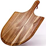 Acacia Wood Pizza Peel 16 inch Extra Large - Wooden Pizza Board with Handle for Oven - Pizza Paddle + Cutting & Serving Board - Premium Pizza Making Accessories & Baking supplies