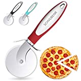 SCHVUBENR Premium Pizza Cutter - Stainless Steel Pizza Cutter Wheel - Easy to Cut and Clean - Super Sharp Pizza Slicer - Dishwasher Safe - Handles Large and Small Pizza - Corte De Pizza(Red)