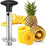 Zulay Kitchen Pineapple Corer and Slicer Tool - Stainless Steel Pineapple Cutter for Easy Core Removal & Slicing - Super Fast Pineapple Slicer and Corer Tool Saves you Time (Black)