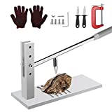 Qrenia Oyster Shucker Tool Set Stainless Steel Oyster Clam Opener Machine Seafood Tools Long Handle Bar Easy Operation with 2 Shucking Knifes, 2 Pair of Gloves and G-Clip