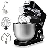 Stand Mixer, CUSIMAX Dough Mixer Tilt-Head Electric Mixer with 5-Quart Stainless Steel Bowl, Dough Hook, Mixing Beater and Whisk, Splash Guard(Upgraded-Dishwasher Safe Attachment)