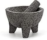 RSVP International Authentic Mexican Molcajete, 8.5' x 5', Natural Volcanic Stone