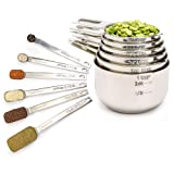 Simply Gourmet Measuring Cups and Spoons Set of 12 Stainless Steel for Cooking & Baking