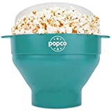 The Original Popco Silicone Microwave Popcorn Popper with Handles, Silicone Popcorn Maker, Collapsible Bowl Bpa Free and Dishwasher Safe - 15 Colors Available (AQUA)…