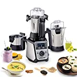Hamilton Beach Professional 4-in-1 Juicer Mixer Grinder, Commercial-Grade 1400 Watt Motor, 120V, 3 Leakproof Jars, For Wet and Dry Spices, Chutneys and Curries, Engineered in India & USA (58770)