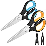 Kitchen Scissors, iBayam 2-Pack Kitchen Shears, 9 Inch Heavy Duty Dishwasher Safe Food Scissors, Multipurpose Stainless Steel Sharp Cooking Scissors for Kitchen, Chicken, Poultry, Fish, Meat, Herbs