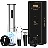 Euhomy Electric Wine Opener with USB Charging,Reusable Stainless Steel Cordless Electric Wine Bottle Opener SET with 2-in-1 Aerator &Pourer, Foil Cutter, Vacuum Preservation Stoppers