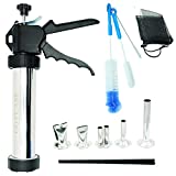 Jerky Gun Kits, Easy-Clean Jerky Maker, Jerky Shooter, 1 Pound Stainless Steel Beef Jerky Making Gun with 5 Stainless Nozzles and 3 Cleaning Brushes