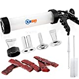 XINQIAO Jerky Gun Food Grade Plastic Beef Jerky Gun Kit, Jerky Maker 1 LB Capacity with Stainless Steel Nozzles& Brushes
