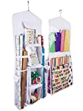 Regal Bazaar Double-Sided Hanging Gift Bag and Gift Wrap Organizer (White)