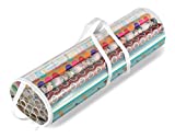 Whitmor Clear Zippered Storage for 25 Rolls Gift Wrap Organizer, Count (Pack of 1)