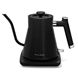 ECORELAX Gooseneck Electric Kettle, Pour Over Coffee and Tea Kettle, 100% Stainless Steel Inner with Leak Proof Design, 1200W Rapid Heating, Strix Boil-Dry Protection, 0.8L, Matte Black