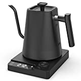 GOODGAD Gooseneck Kettle Temperature Control,Pour Over Electric Kettle for Coffee and Tea,0.9L Stainless Steel Kettle,1200W Rapid Heating,Auto Shutoff Anti-dry Protection Hot Water Kettle Electric