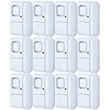 GE Personal Security Window and Door Alarm, 12 Pack, DIY Home Protection, Burglar Alert, Magnetic Sensor, Off/Chime/Alarm, Easy Installation, Ideal for Home, Garage, Apartment and More, 45989