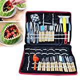 80pcs Set Portable Vegetable Fruit Food Peeling Culinary Kitchen Carving Sculpting Modeling Tools Kit Pack Culinary Carving Tool Kit Chrome steel