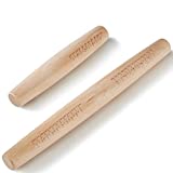 TOURIT Wood French Rolling Pin with Precise Measurements Wooden Rolling Pins Roller Pin for Baking Dough Pizza Pie Pastry and Cookies