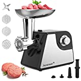 Meat Grinder Electric, Acarner 4-In-1 Electric Meat Grinder, 2400W Max, Kubbe Maker, 3.31lbs/min Sausage Stuffer, Meat Mincer, Stainless Steel Food Grinder, 3 Sizes Cutting Plates ETL Approved