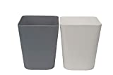 Feiupe 1.6 Gallon Small Trash Can Wastebasket for Kitchen Office Bathroom,Pack of 2(1.6 Gallon(2 Pack), White+Gray)