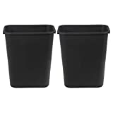 AmazonCommercial 7 Gallon Commercial Office Wastebasket, Black, 2-Pack