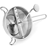Ergonomic Food Mill Stainless Steel With 3 Grinding Milling Discs, Milling Handle & Stainless Steel Bowl - Rotary Food Mill for Tomato Sauce, Applesauce, Puree, Mashed Potatoes, Jams, Baby Food