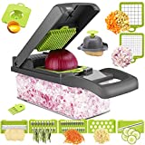 Vegetable Chopper - Time-and Labor-Saving Food Chopper - Pro Onion Chopper Vegetable Cutter and Dicers ，12 in 1 Multifunctional Veggie Chopper，Container for Salad Potato Carrot Garlic