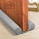 Holikme Twin Door Draft Stopper Weather Stripping Noise Blocker Window Breeze Blocker Adjustable Door Sweeps 34inch Grey