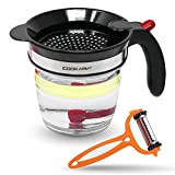 Cook Army Fat Separator with bottom release, 4-Cup Gravy Separator & Fat Separator Cup, Grease Separator For Cooking Gravy, Soups, Stew, Oil Separator, Fat Separator for Gravy, Kitchen Fat Separator