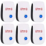 Ultrasonic Pest Repeller 6 Pack Plug in Indoor Ultrasonic Pest Repellent Electronic Pest Control Ultrasonic Repellent for Insect, Bug, Mice, Spiders, Mosquitoes, Cockroaches
