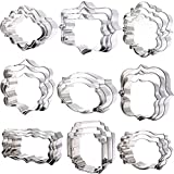 Plaque Frame Cookie Cutters Set -Different Frames Plaque and Tiles Cutter Molds for Making Fondant Cake Cookies Biscuit Fruit, Great for Wedding Mother's Day and Birthday Party Decorations (27 Pcs)
