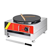 16' Electric Crepe Maker Pancake Making Machine Round Crepe Griddle With heating Plate Commerical (Silver(110V))